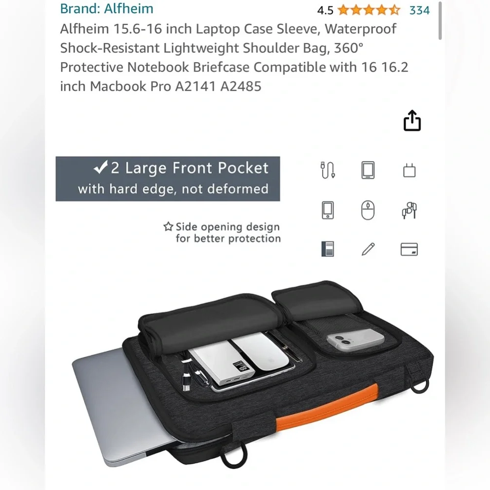BRAND NEW ALFHEIM BRAND 15x6x16 INCH WATERPROOF LAPTOP SHOULDER BAG